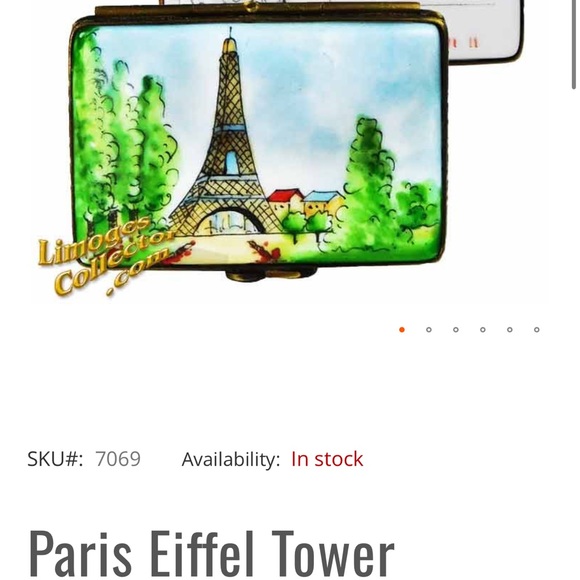 SOLD Vintage Limoges France Hand Painted Eiffel Tower Letter Mini Trinket Box - Picture 7 of 8